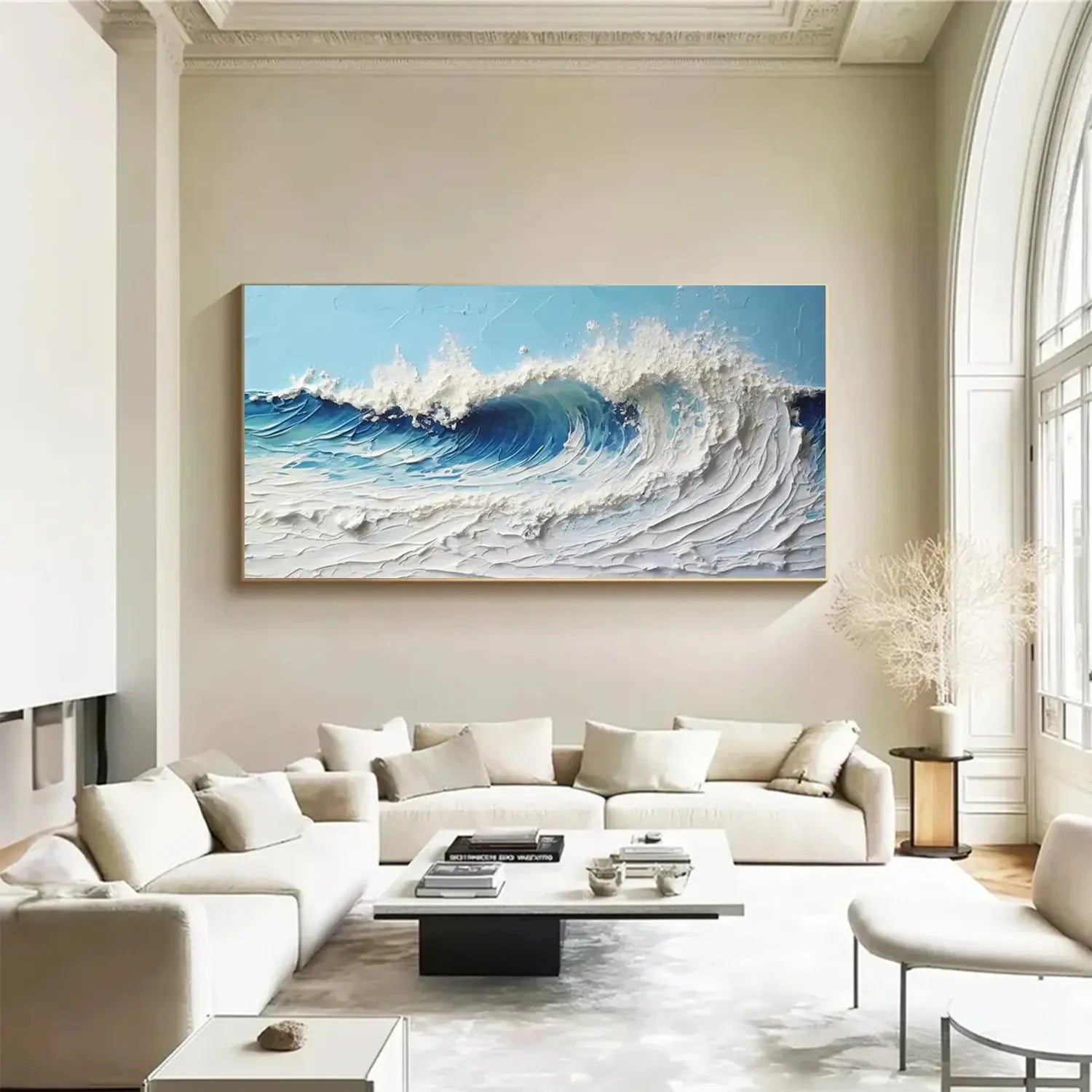 Ocean And Sky Textured Painting Canvas