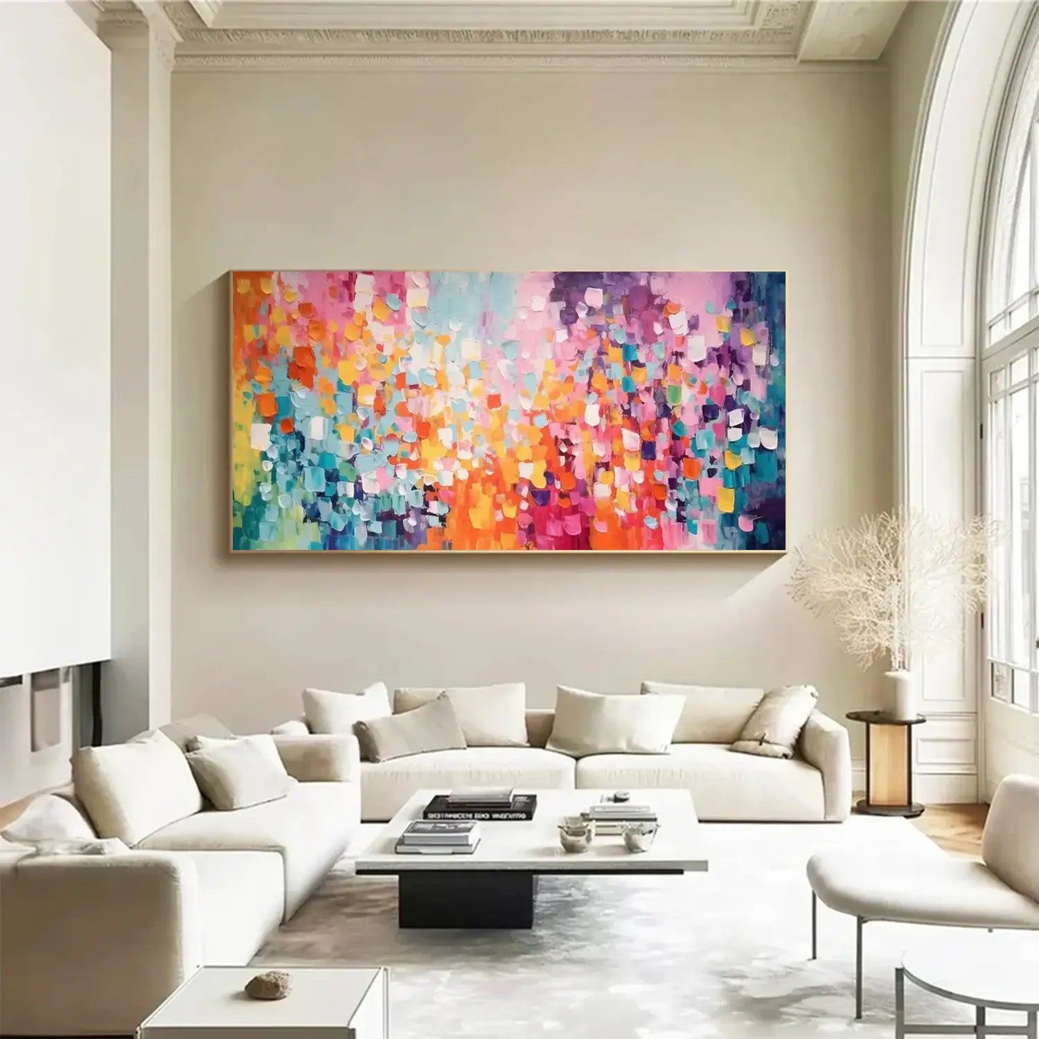 Colorful Abstract Textured Painting Canvas