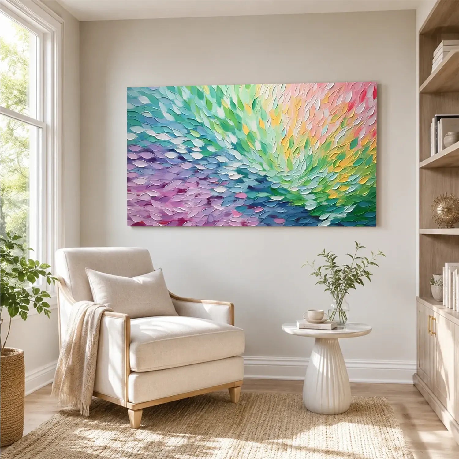 Colorful Abstract Textured Painting Canvas #AW158