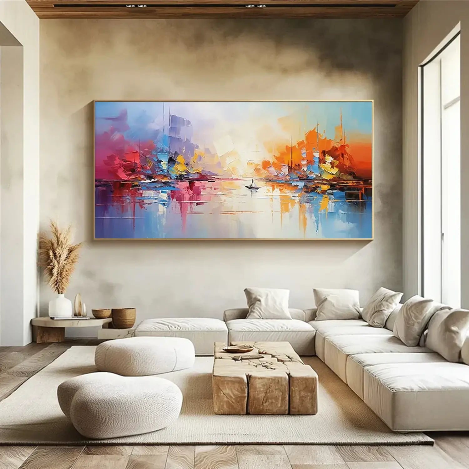 Colorful Abstract Textured Painting Canvas