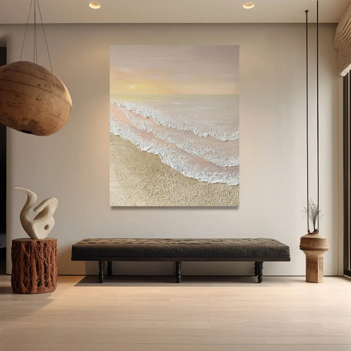 Plaster Art Ocean And Sky Texture Painting #OS058