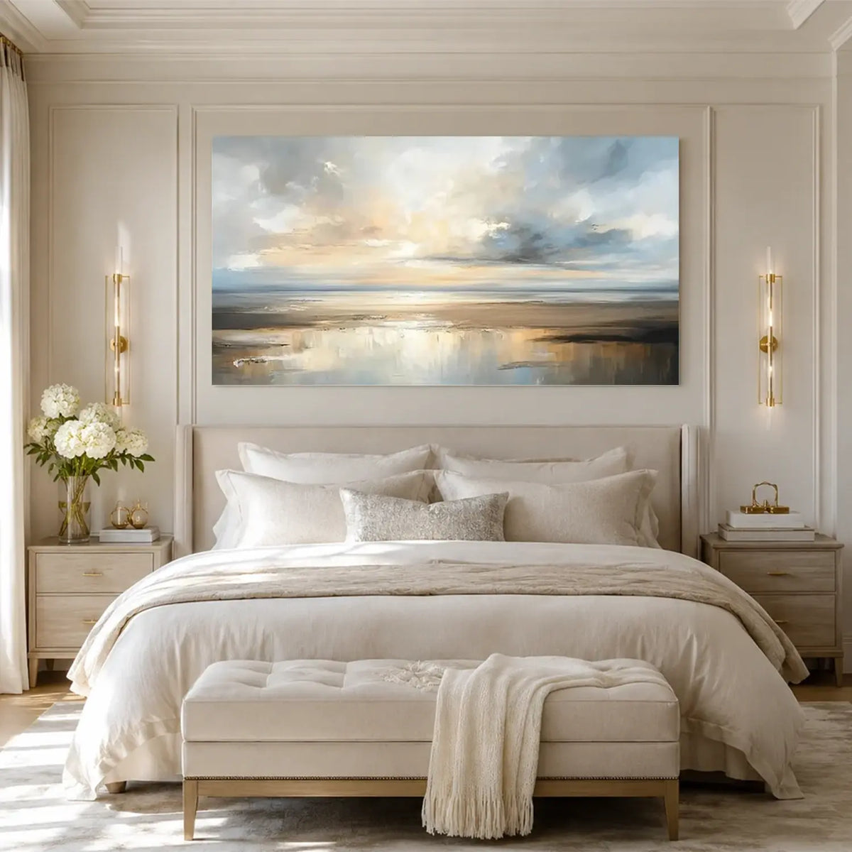 Ocean And Sky Abstract Textured Wall Art #OS082