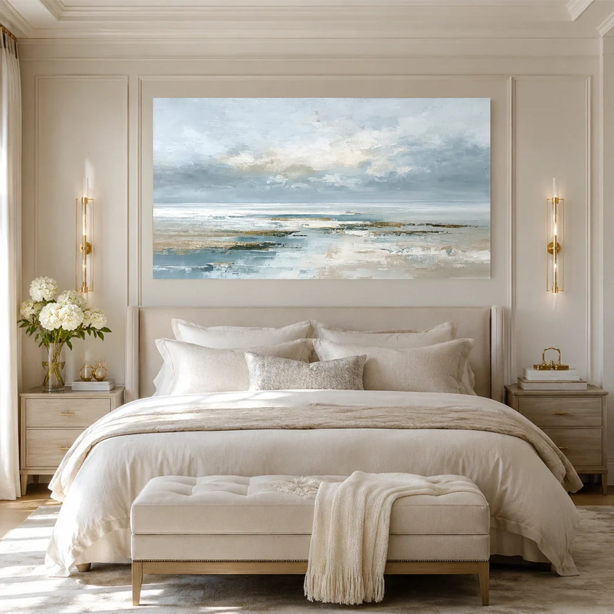 Ocean And Sky Abstract Textured Wall Art #OS085