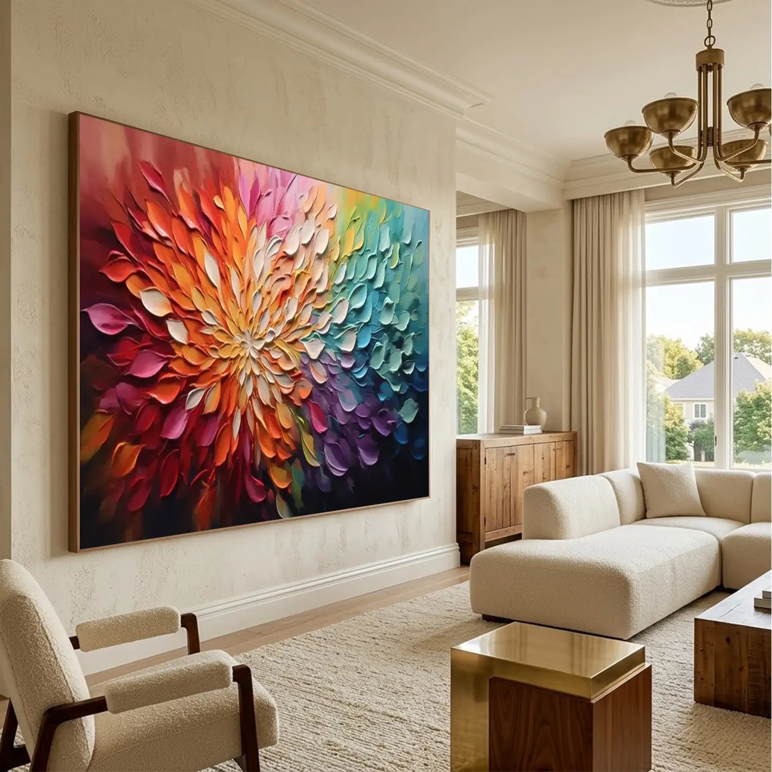 Colorful Abstract Textured Painting Canvas
