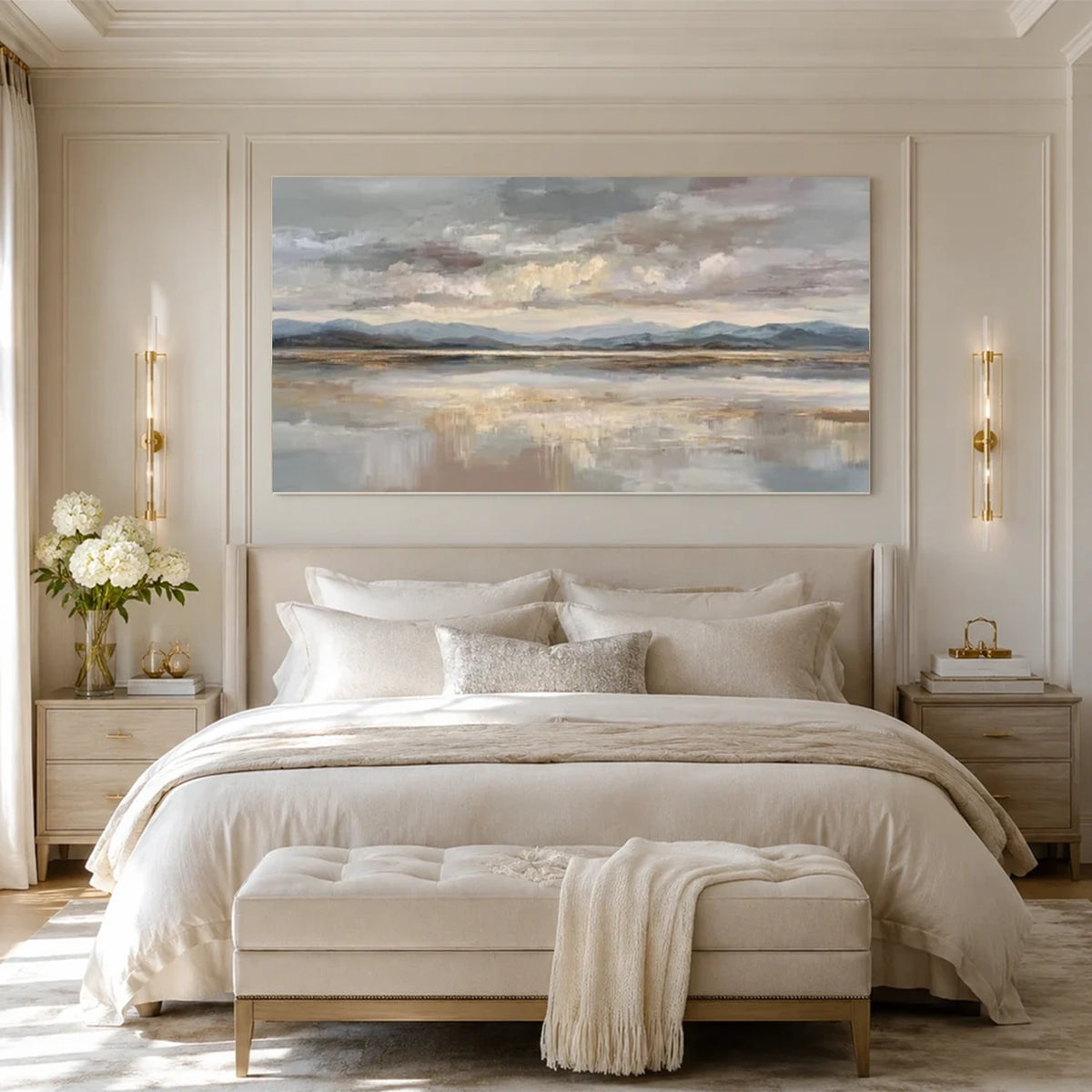 Abstract Ocean And Sky Canvas Art #OS071