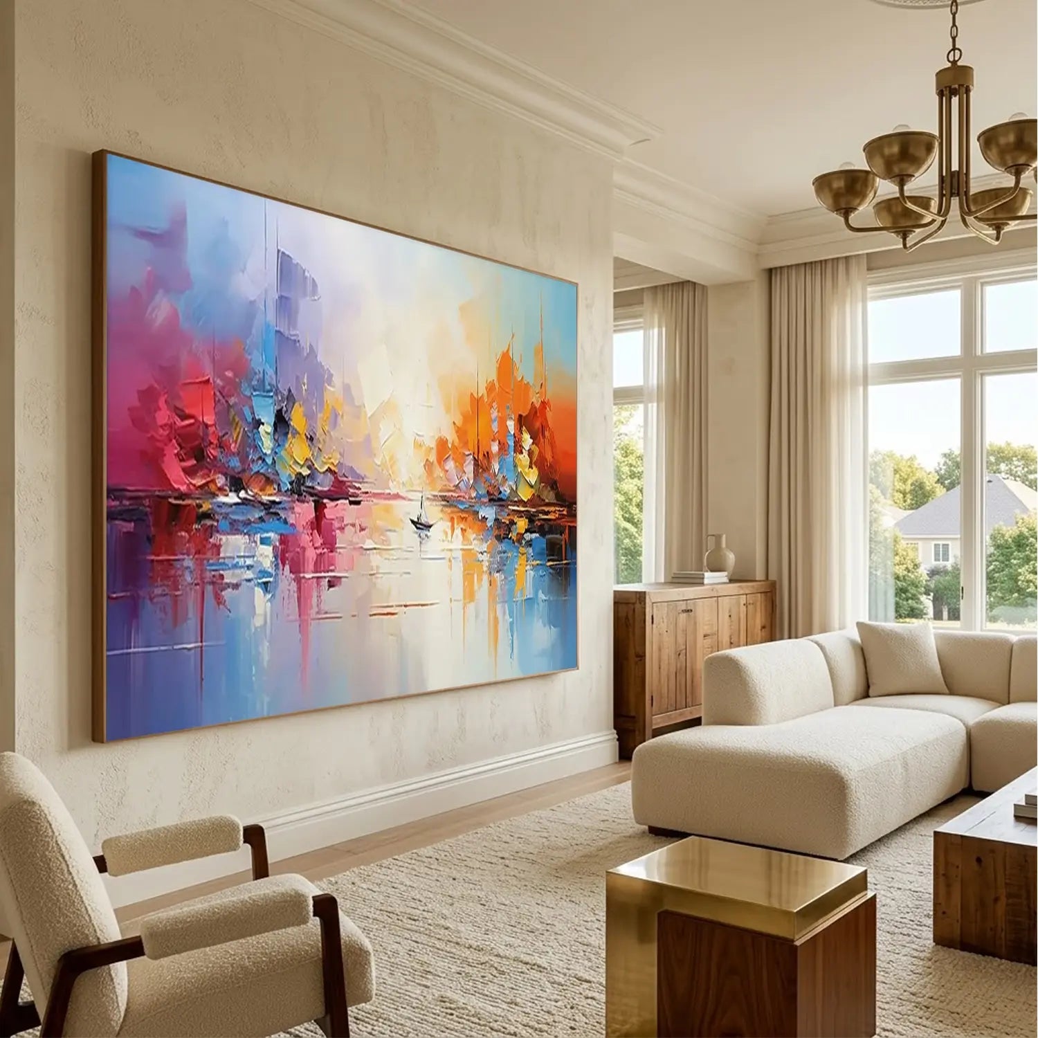 Colorful Abstract Textured Painting Canvas