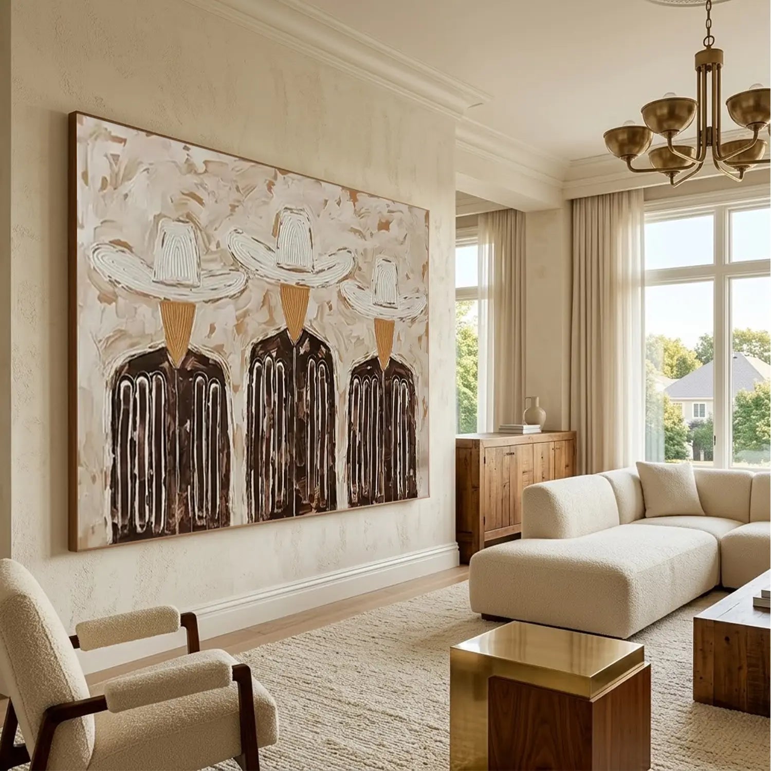 Vintage Americana Art |Trinity in Linen