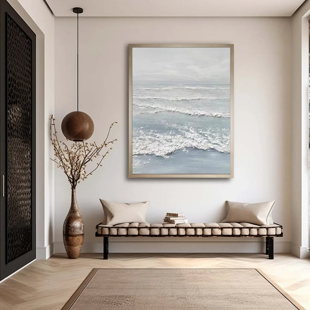 Ocean And Sky Textured Canvas Art #OS075