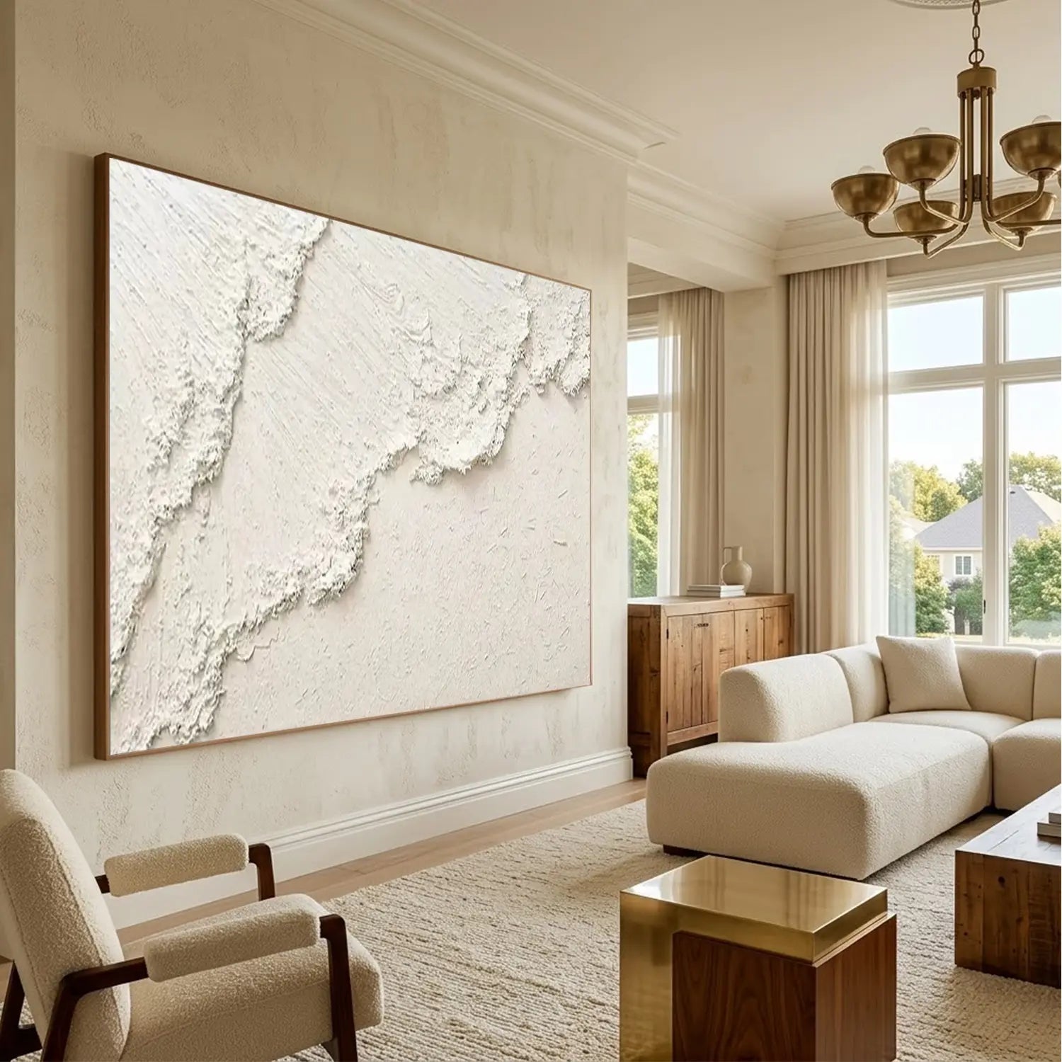 White Minimalist Textured Canvas