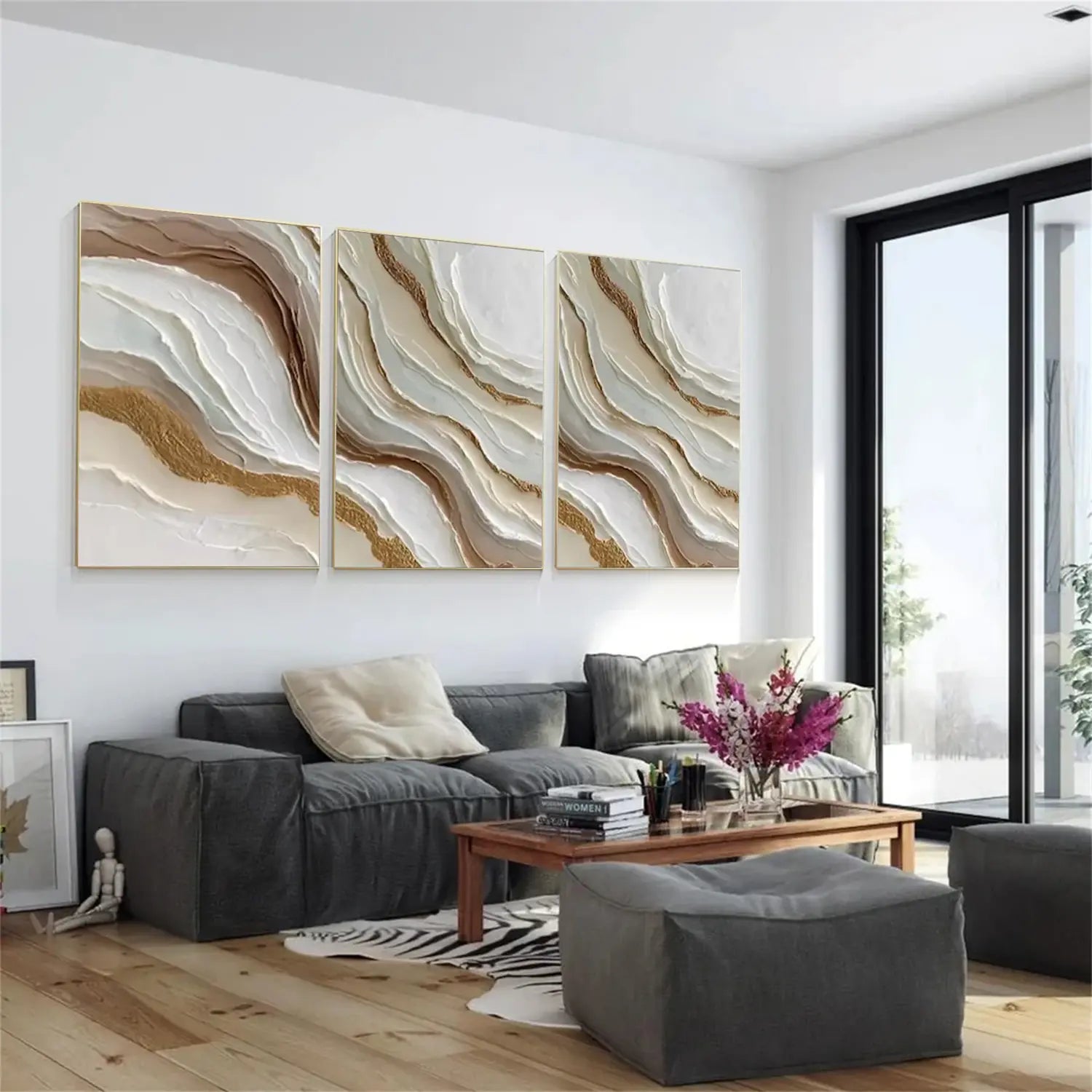 Abstract Texture Wall Art Set of 3