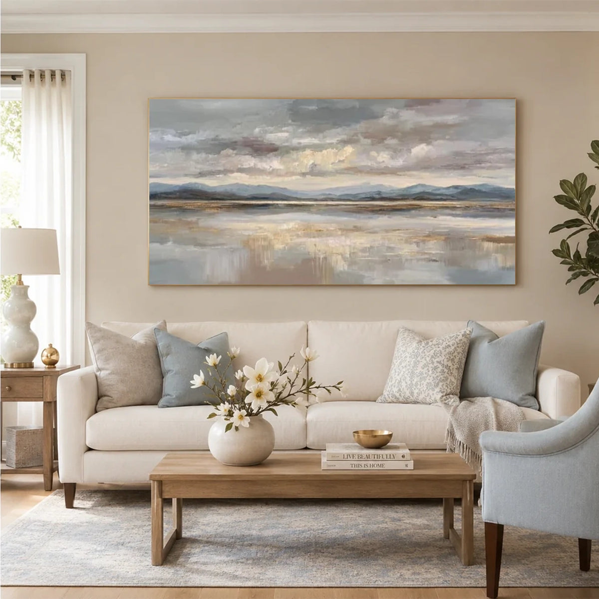 Abstract Ocean And Sky Canvas Art #OS071