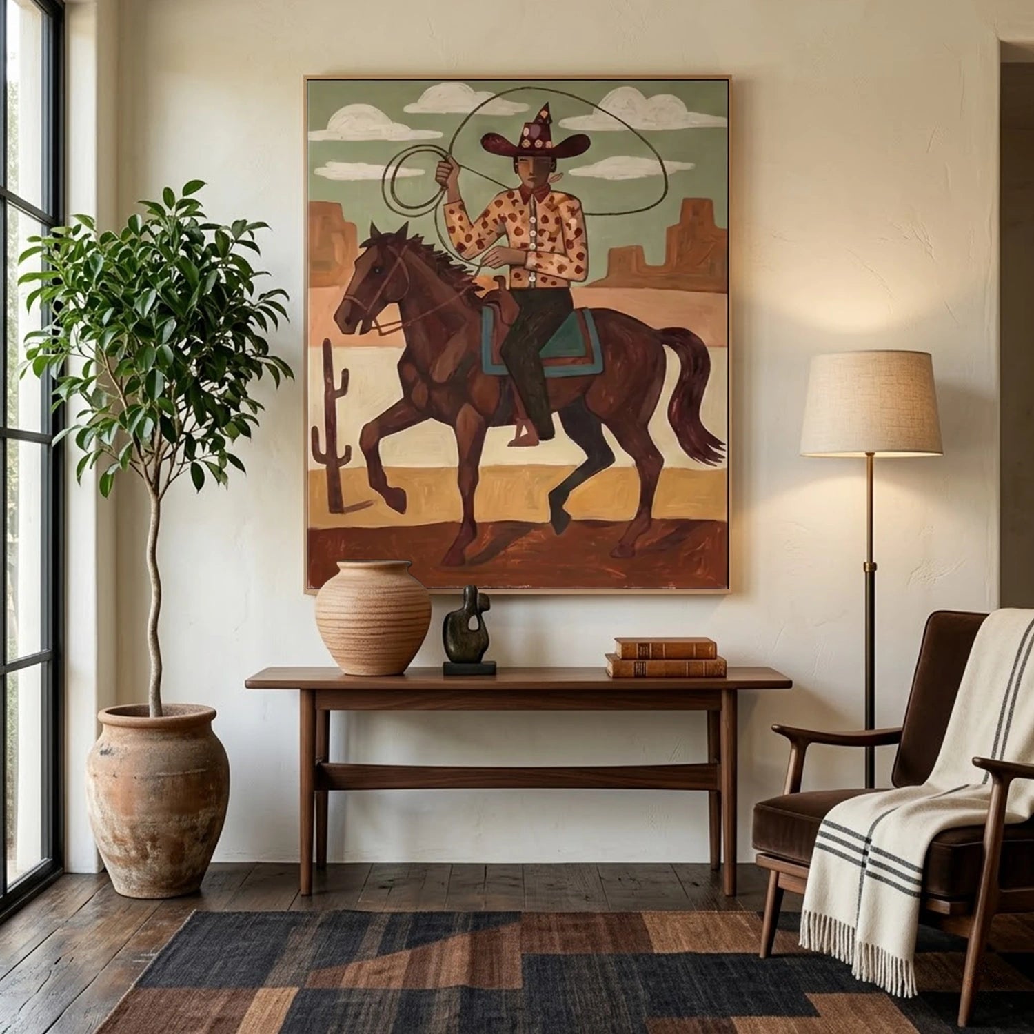 Vintage Americana Art | Canyon Lasso