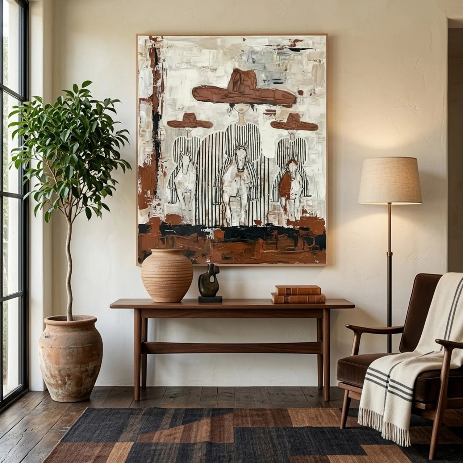 Vintage Americana Art | Plainsfolk At Dusk