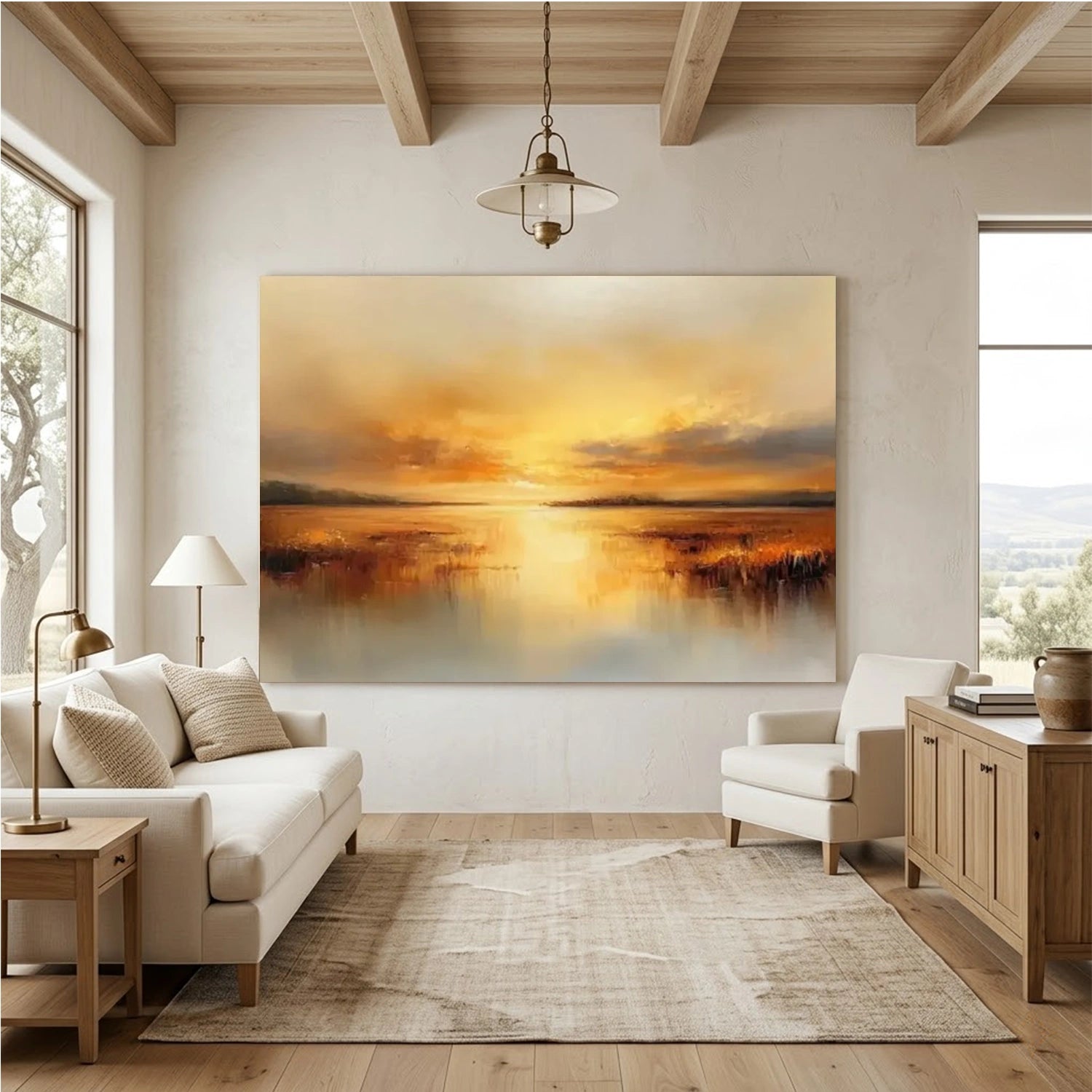 Ocean And Sky Abstract Wall Art