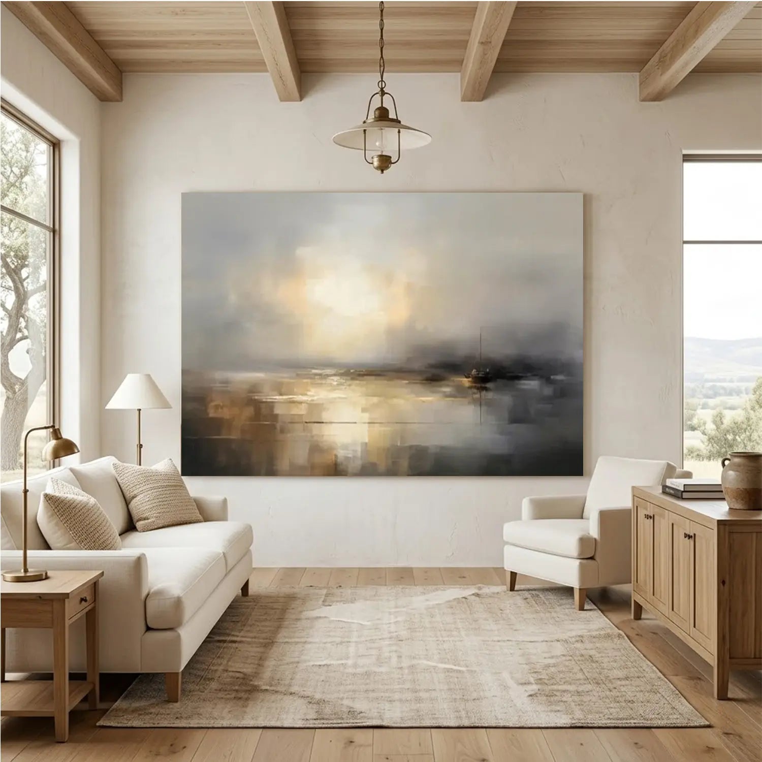 Ocean And Sky Abstract Wall Art