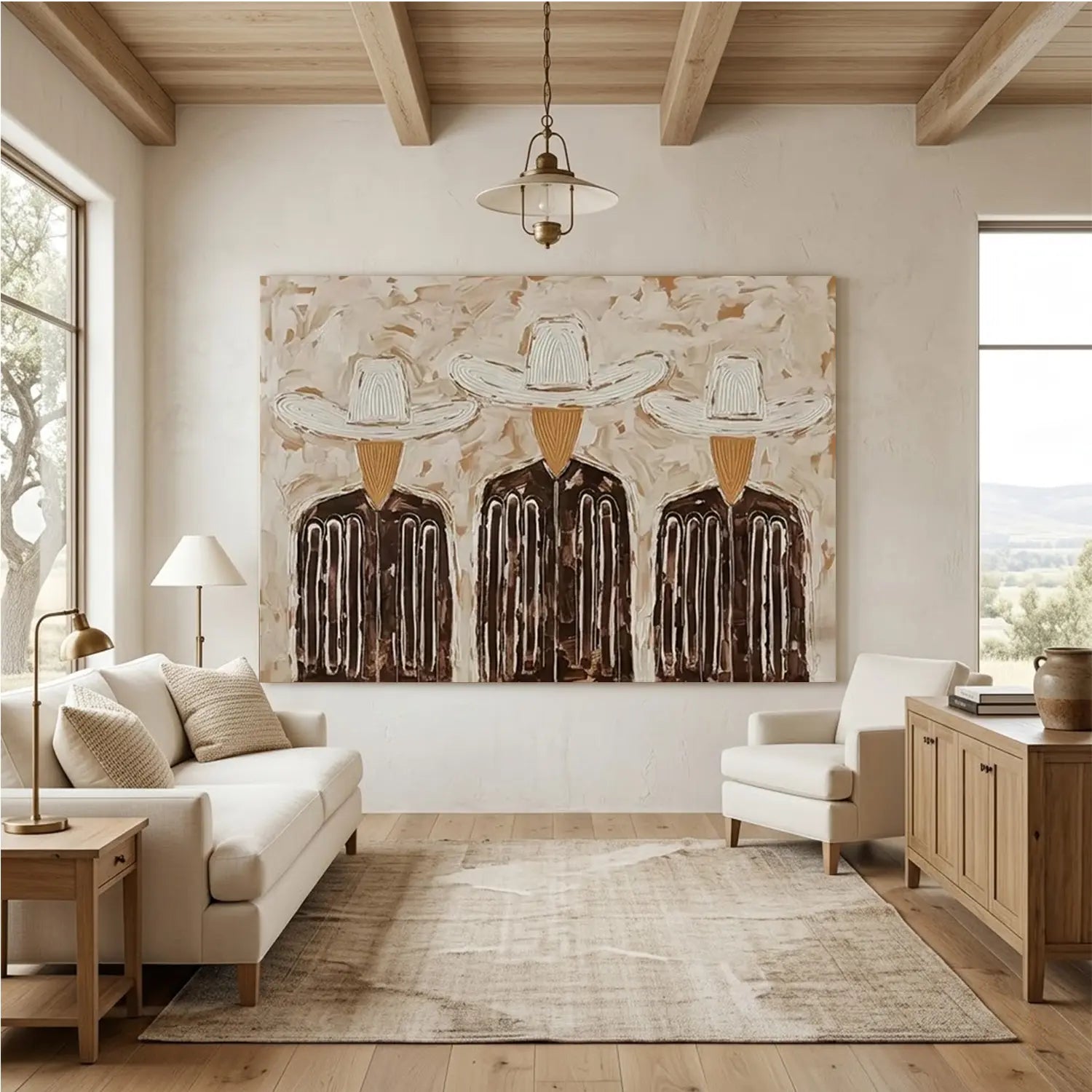 Vintage Americana Art |Trinity in Linen