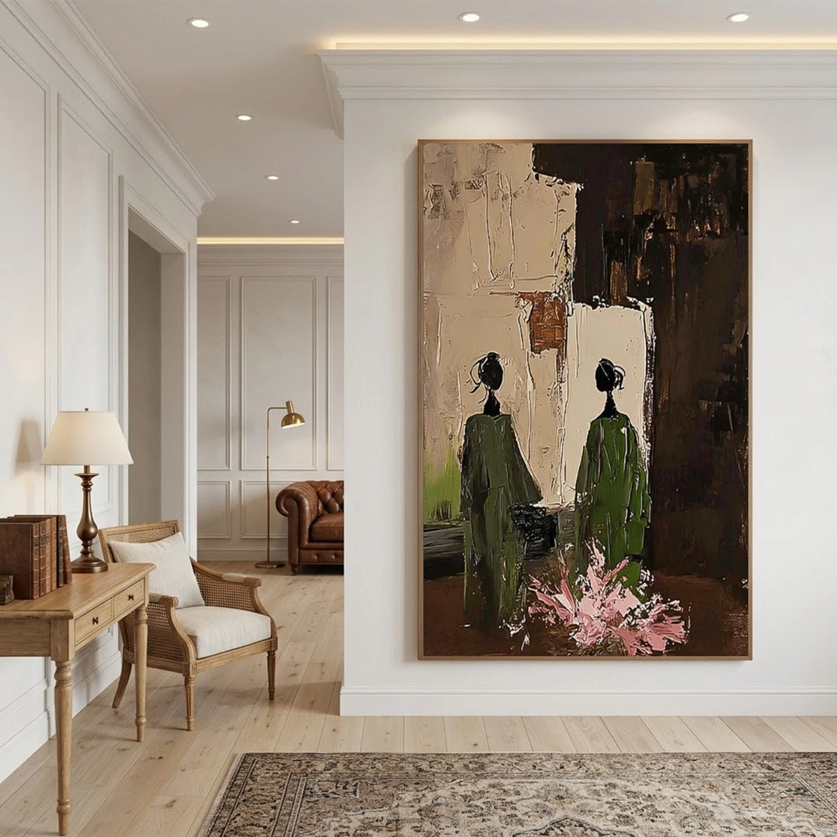 Abstract Portrait Textured Canvas Art #AW194
