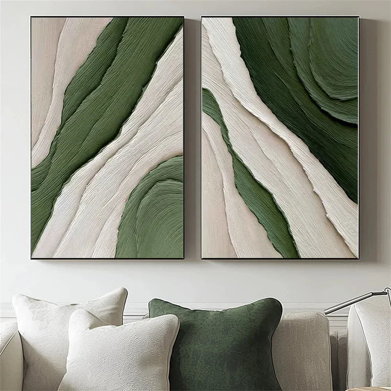 Blue & Green Abstract Set of 2 #BG047