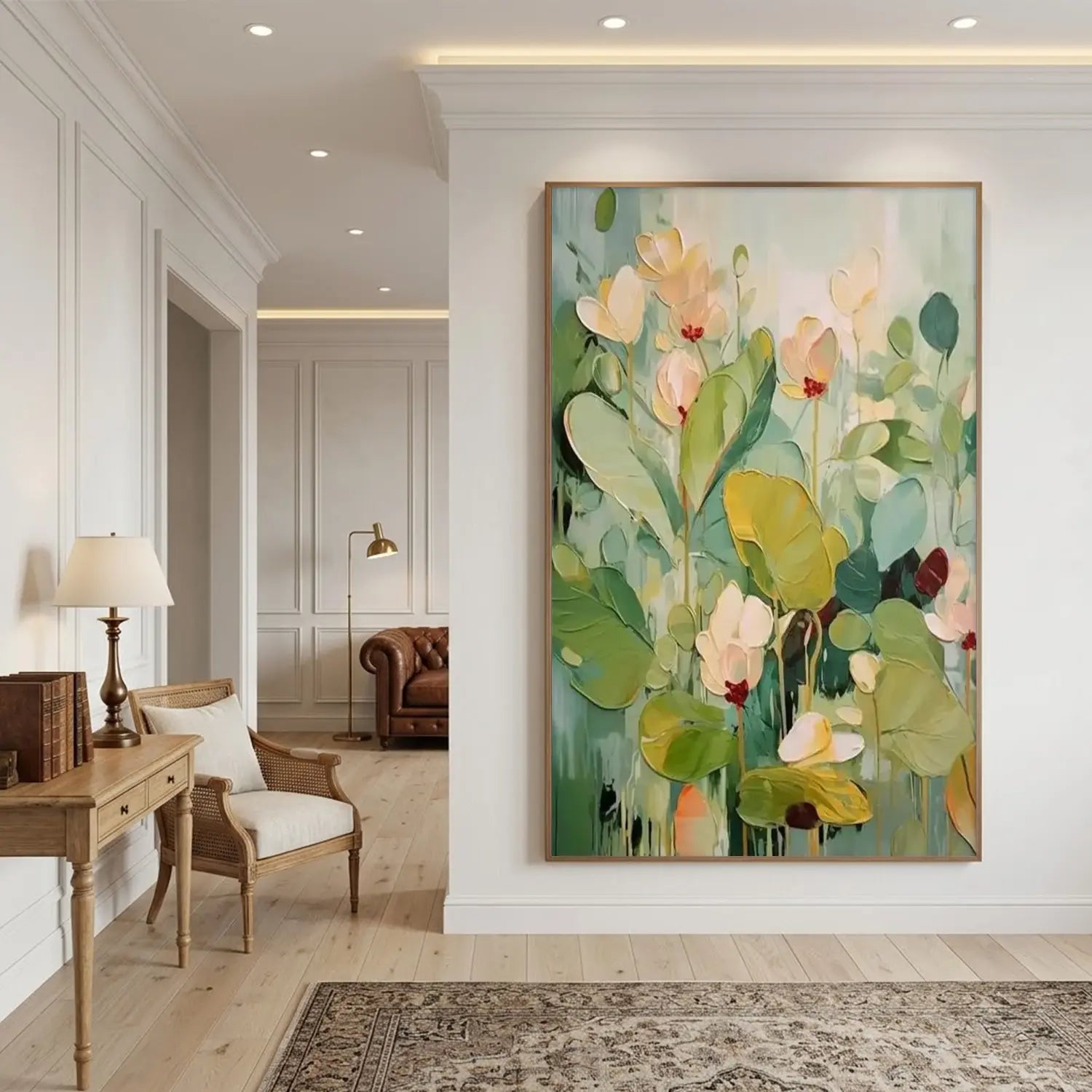 Colorful Flower Textured Painting Canvas