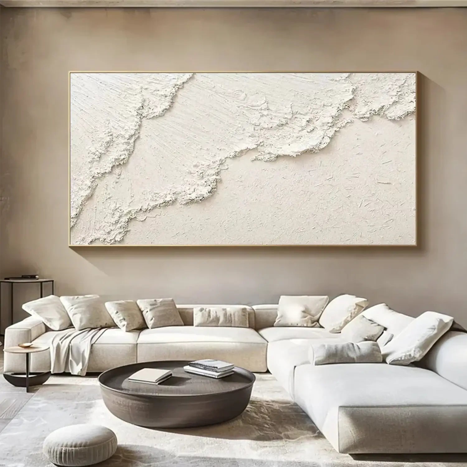 White Minimalist Textured Canvas