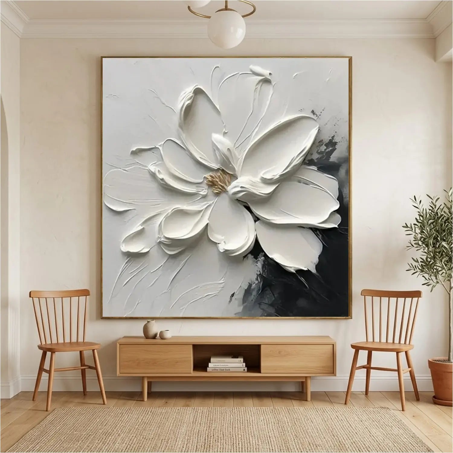 Flower Textured Painting Canvas