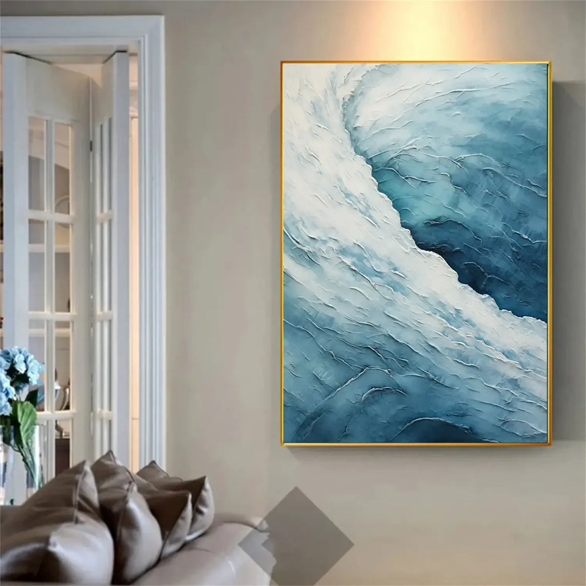 Textured Ocean And Sky Canvas Art #OS080