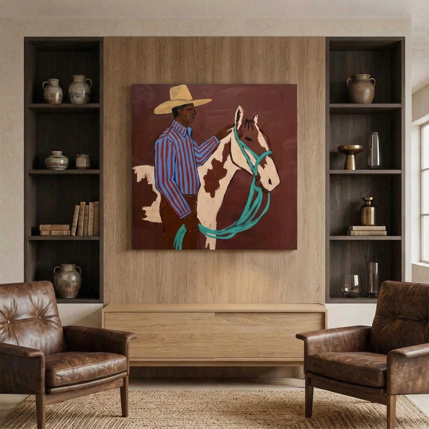 Vintage Americana Art | Horse & Herder