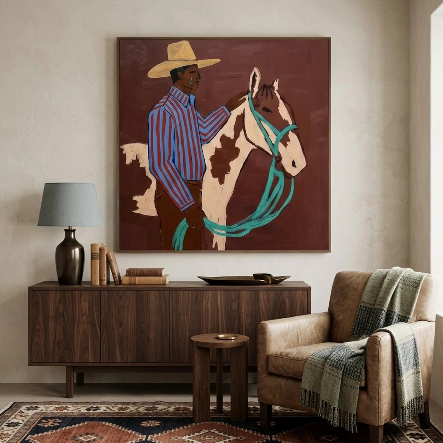 Vintage Americana Art | Horse & Herder