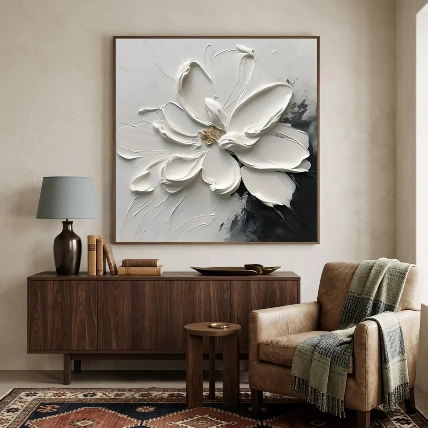 Flower Textured Painting Canvas