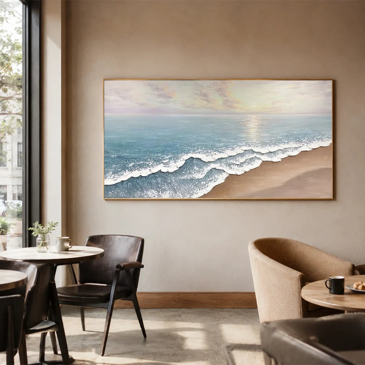 Ocean And Sky Textured Canvas Art #OS074