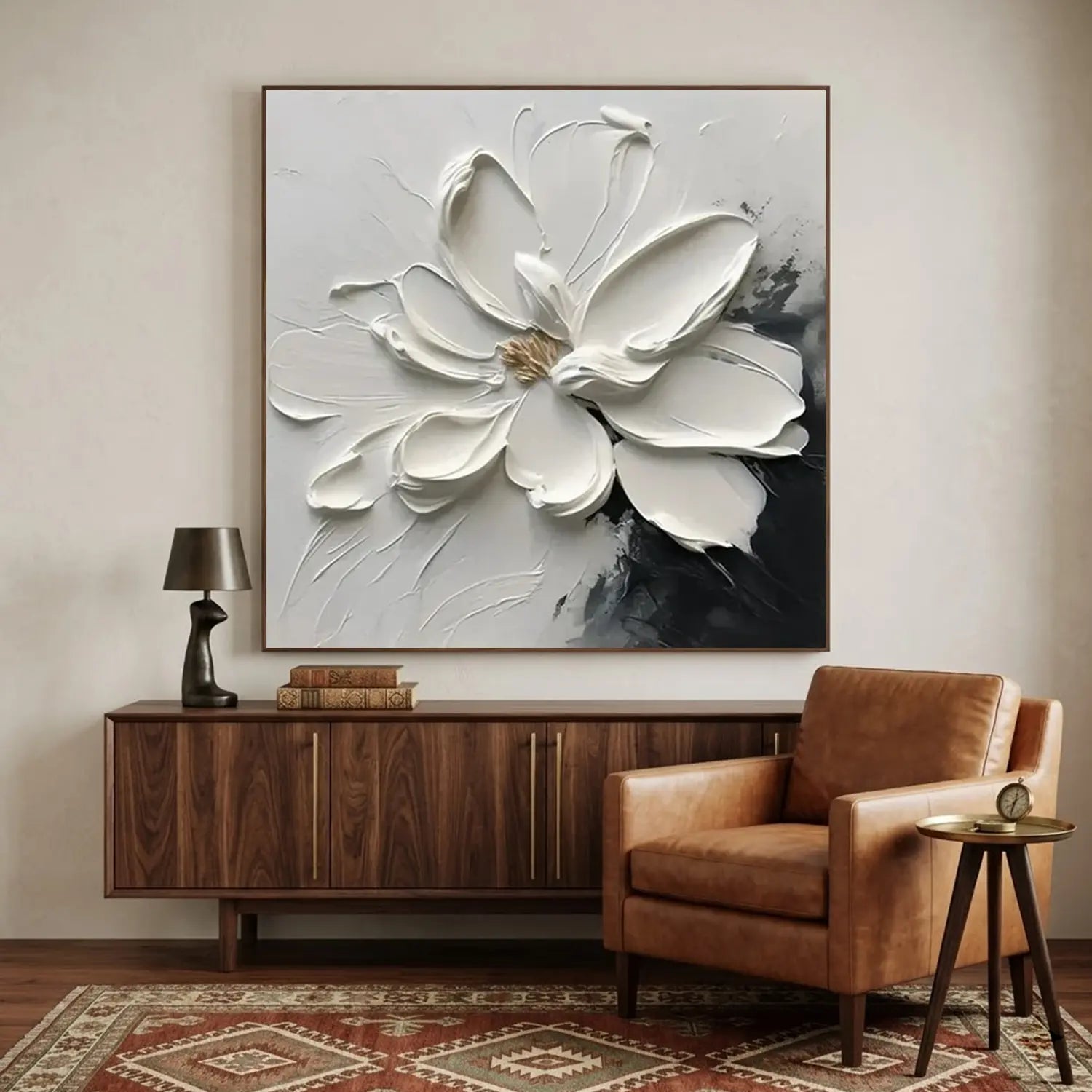 Flower Textured Painting Canvas