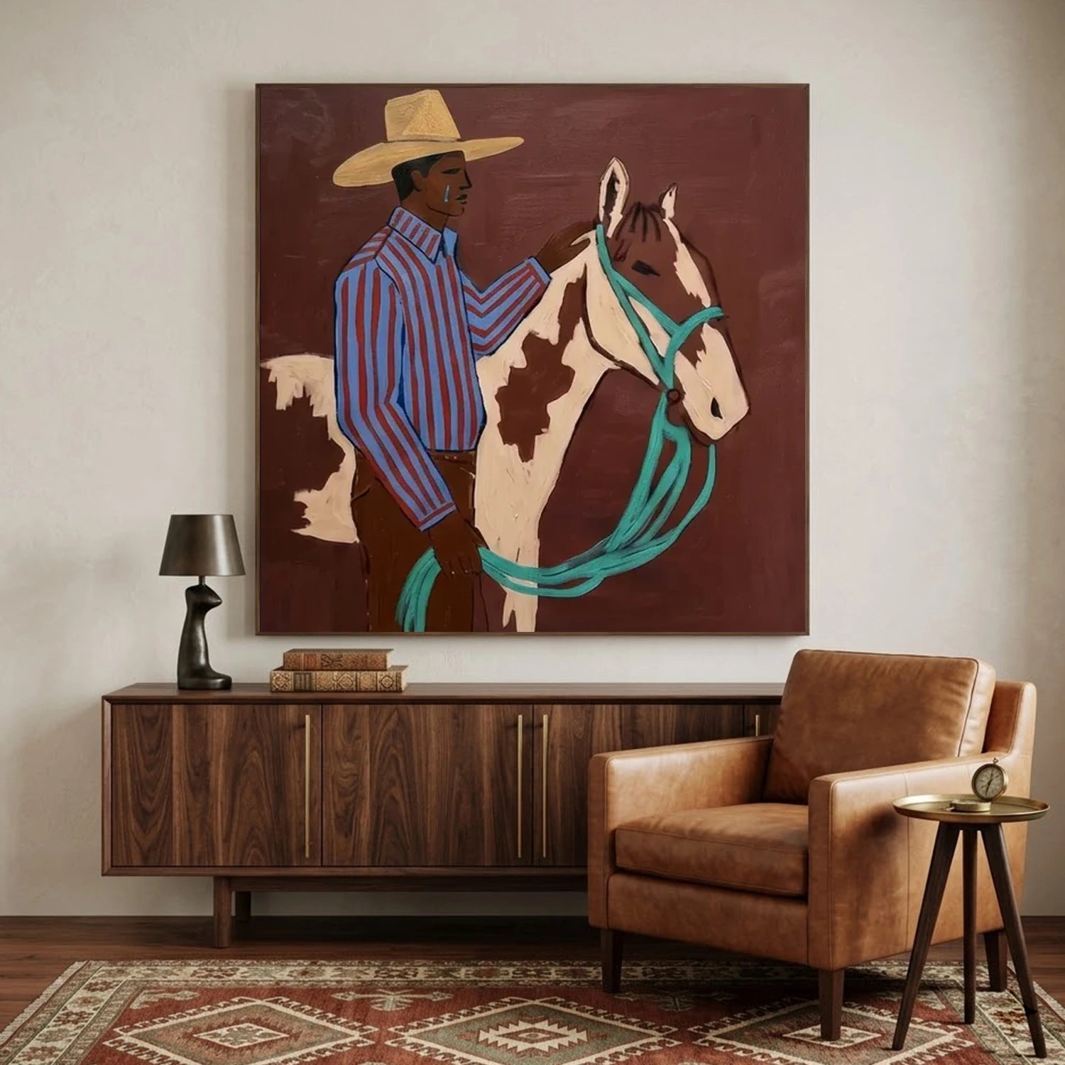 Vintage Americana Art | Horse & Herder