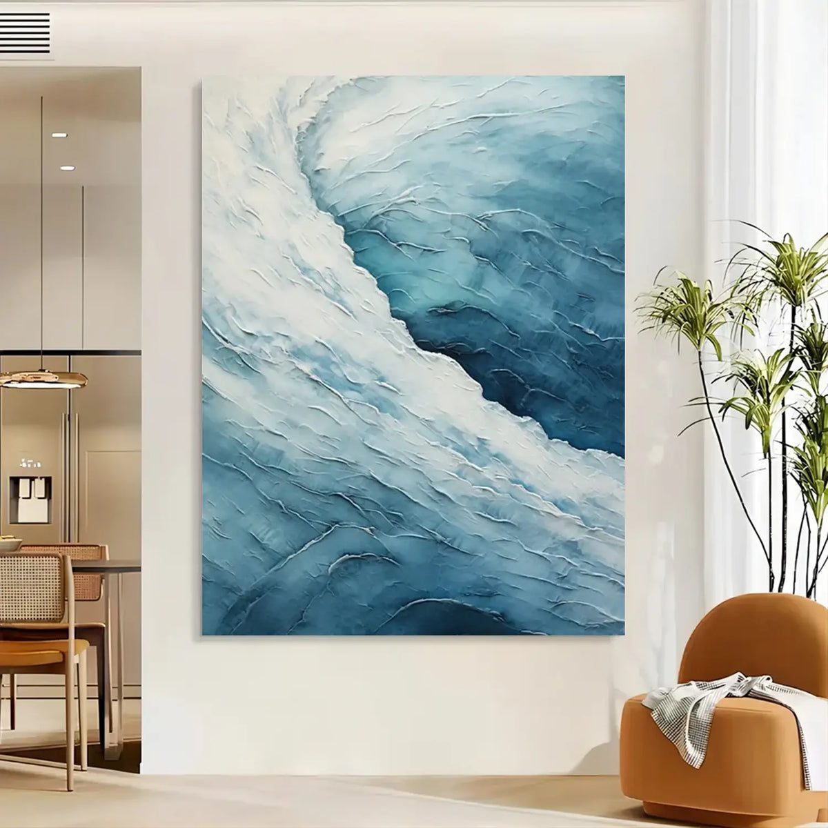 Textured Ocean And Sky Canvas Art #OS080