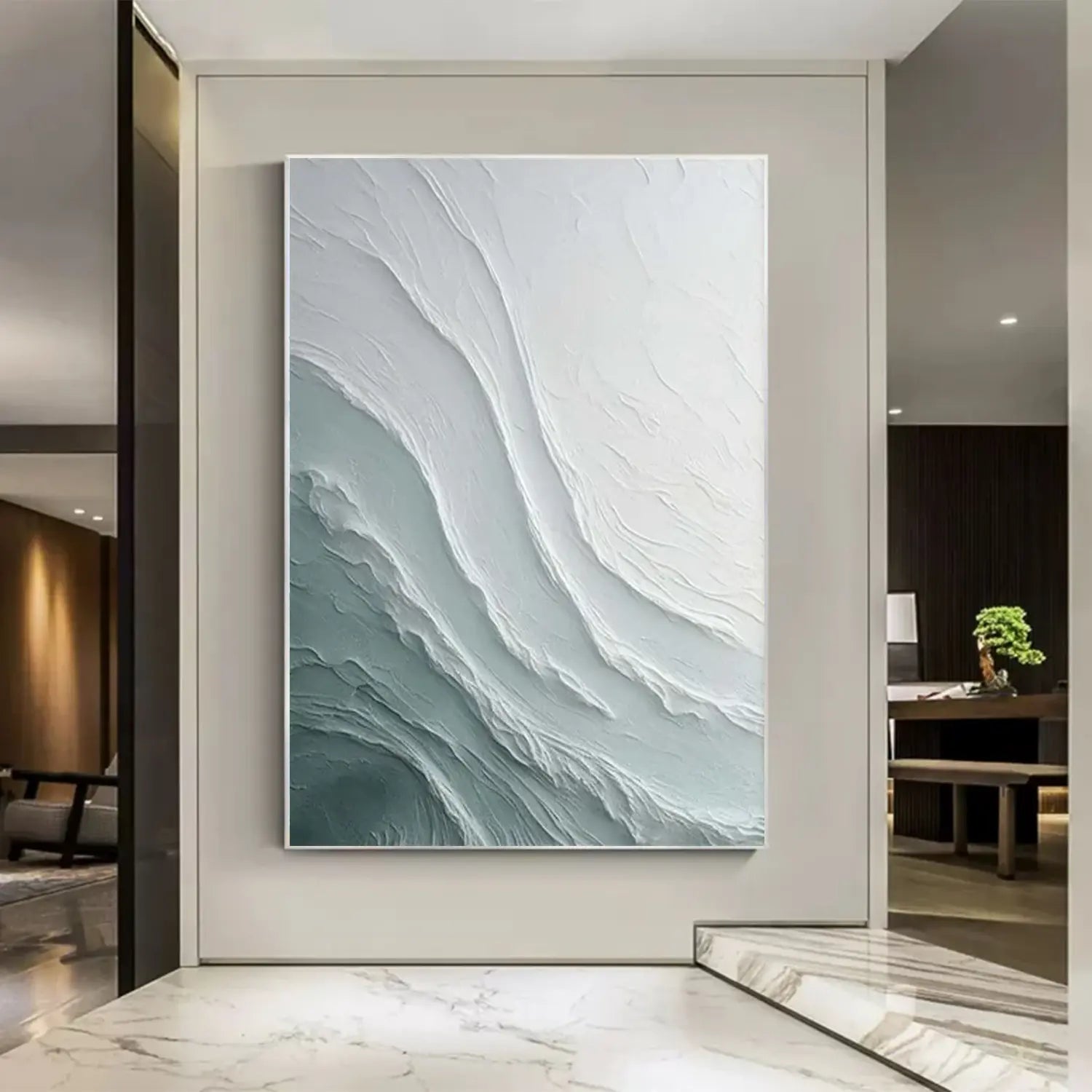Abstract Ocean And Sky Canvas Art #OS055