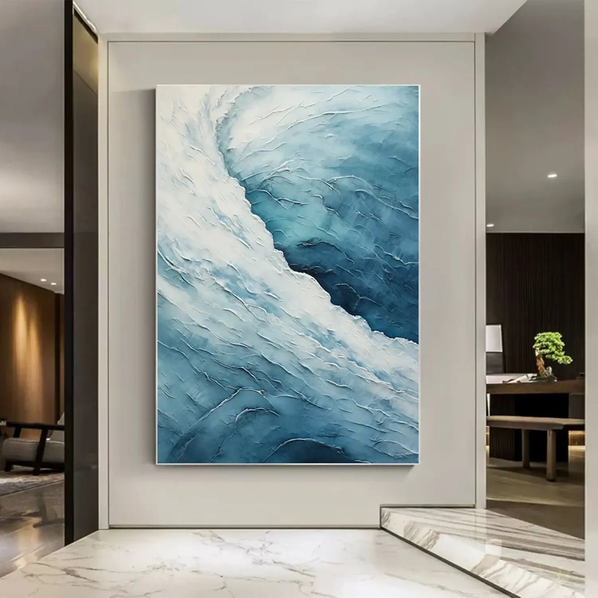 Textured Ocean And Sky Canvas Art #OS080