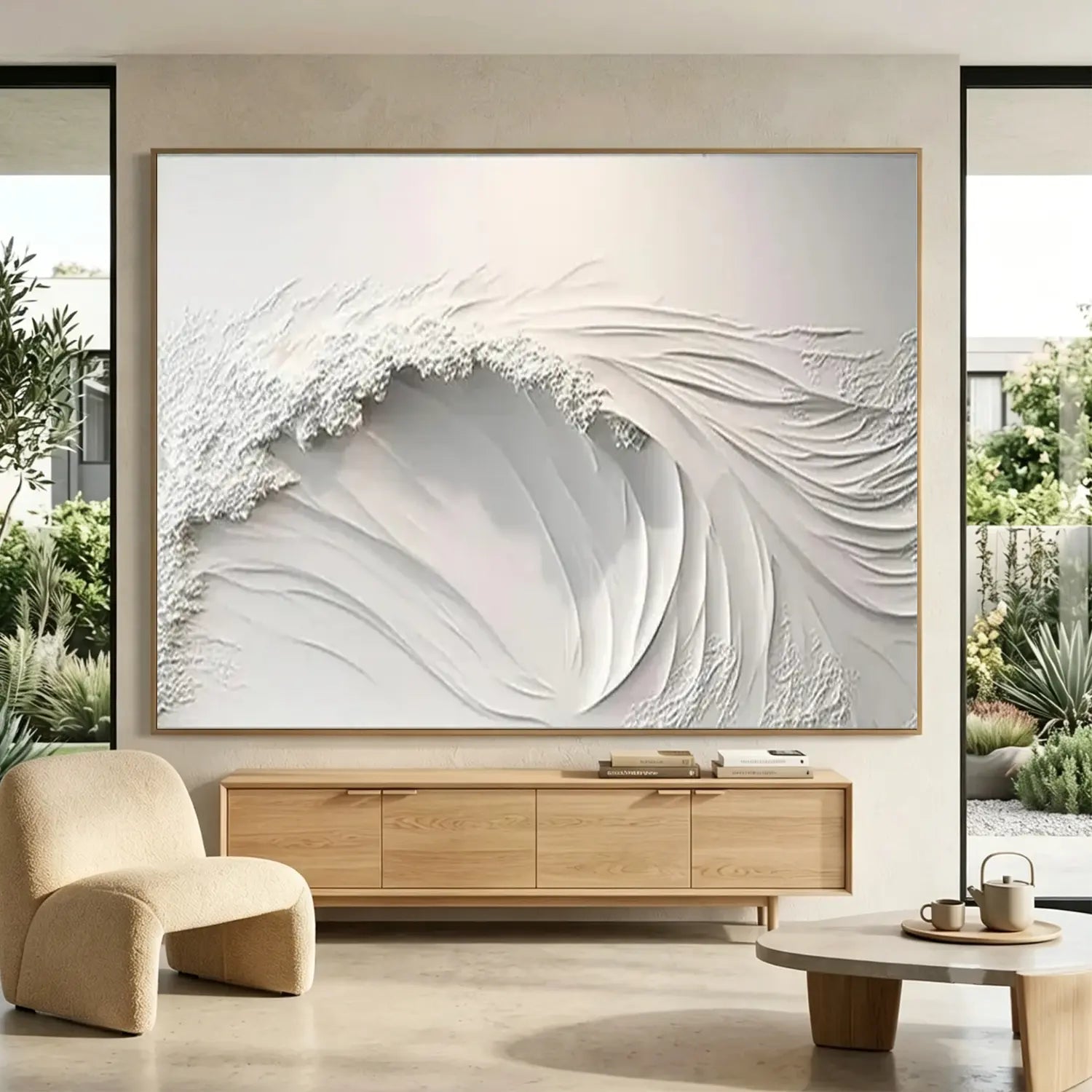 Ocean And Sky Textured Painting Canvas