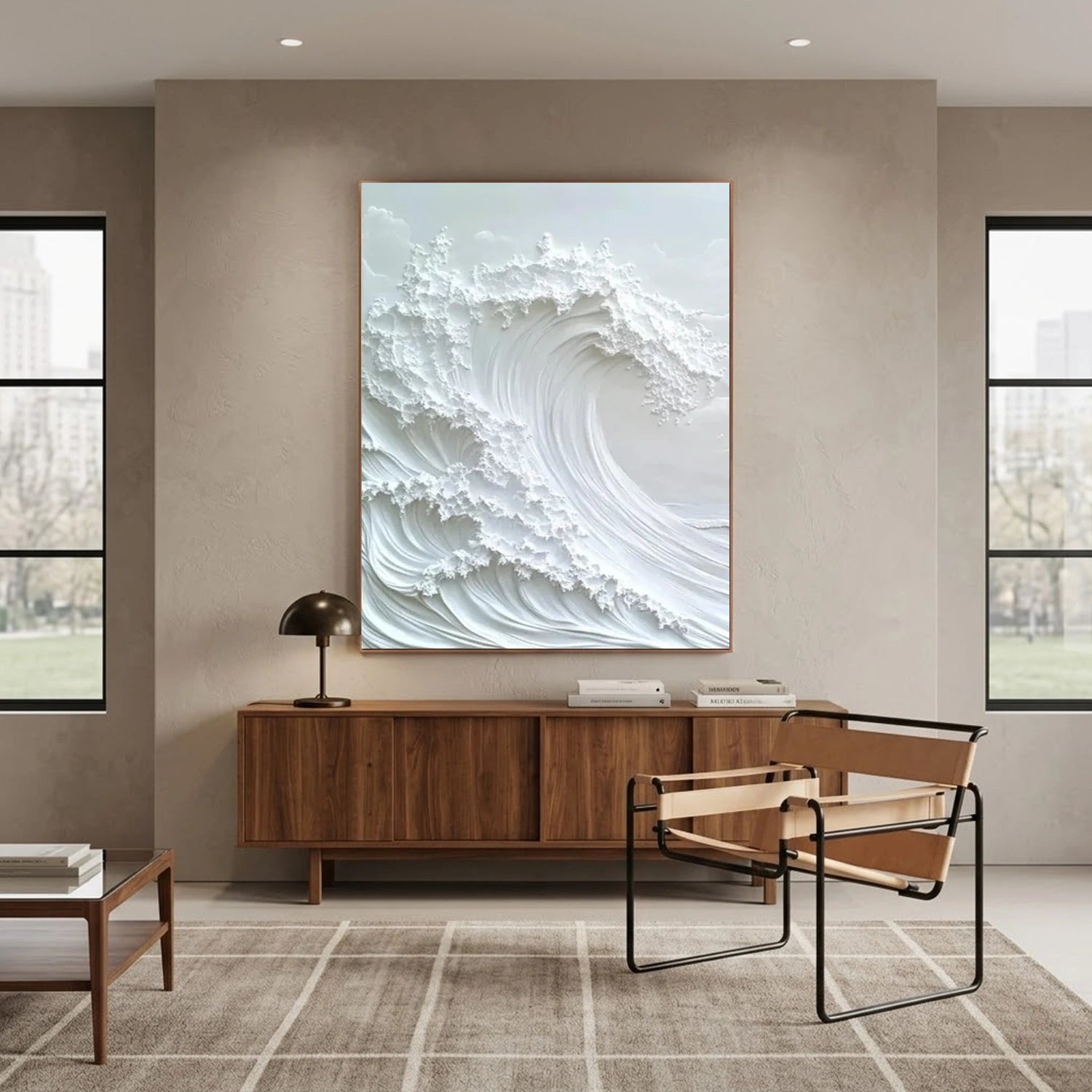 Ocean And Sky Textured Painting Canvas