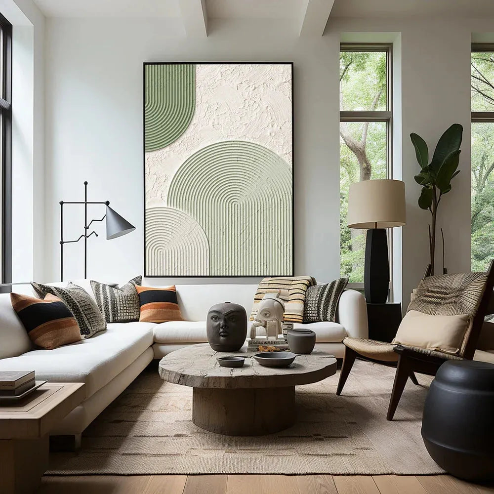 Green Minimalist Textured Painting Canvas #MT090