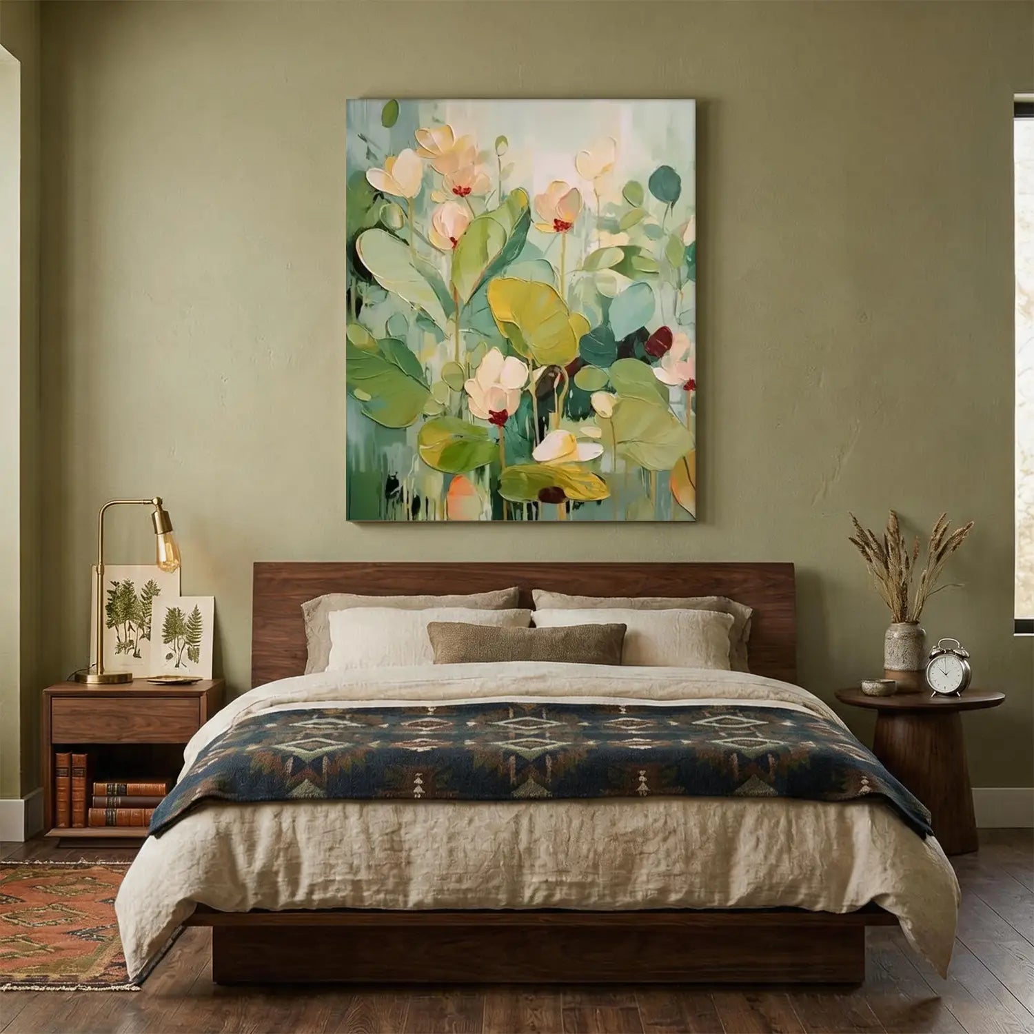 Colorful Flower Textured Painting Canvas