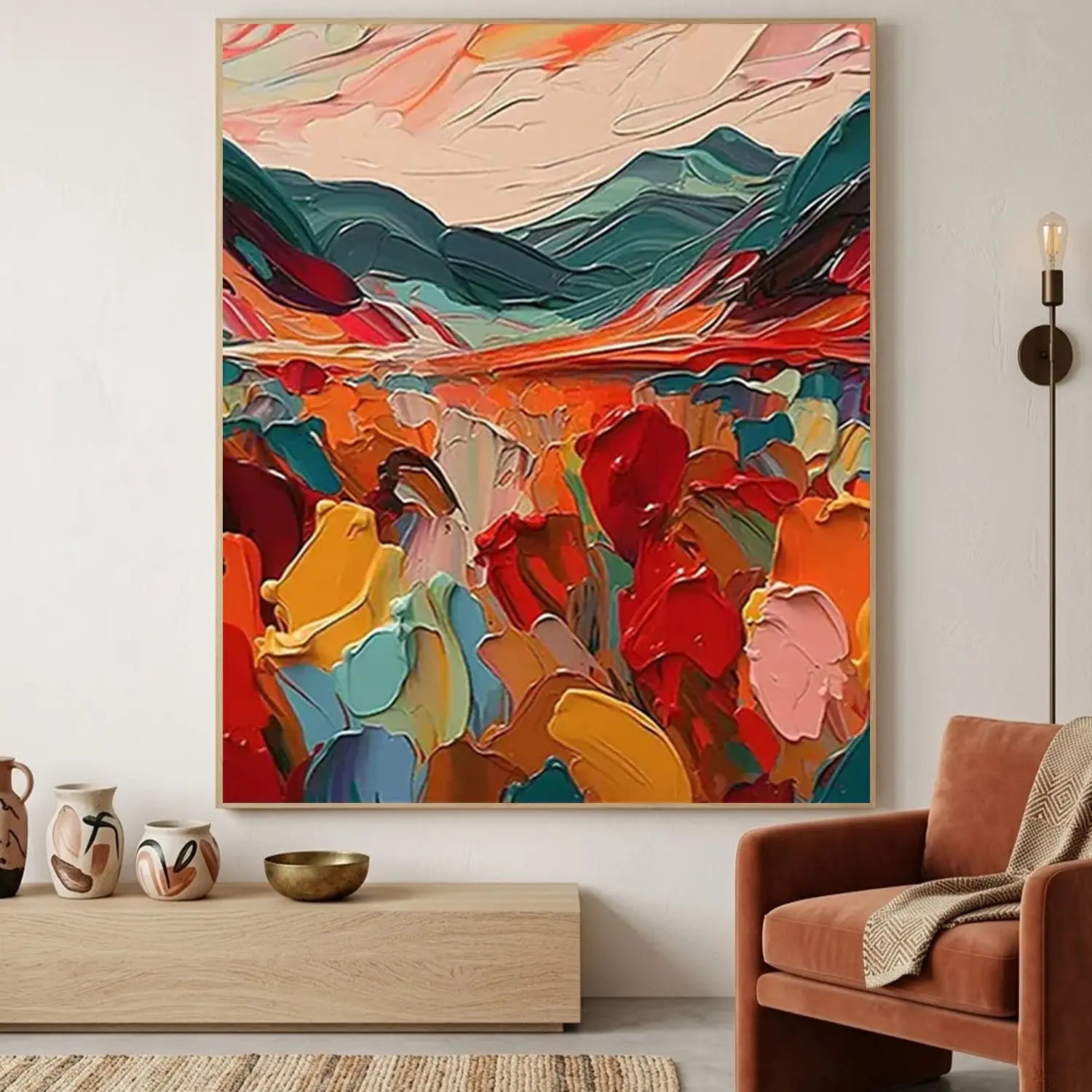 Colorful Abstract Textured Painting Canvas