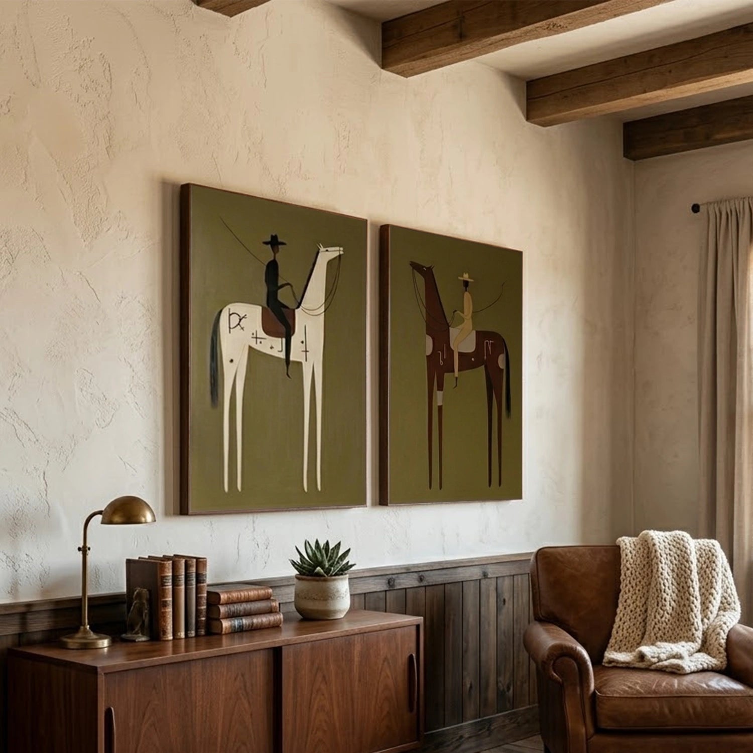 Vintage Americana Art | Guardians' Pause