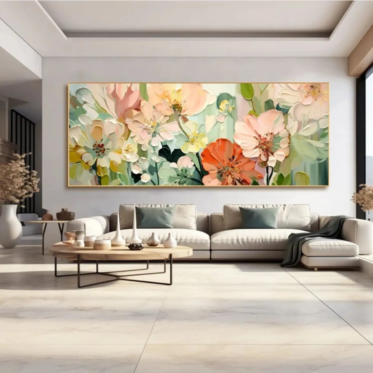 Colorful Flower Textured Painting Canvas #FP053