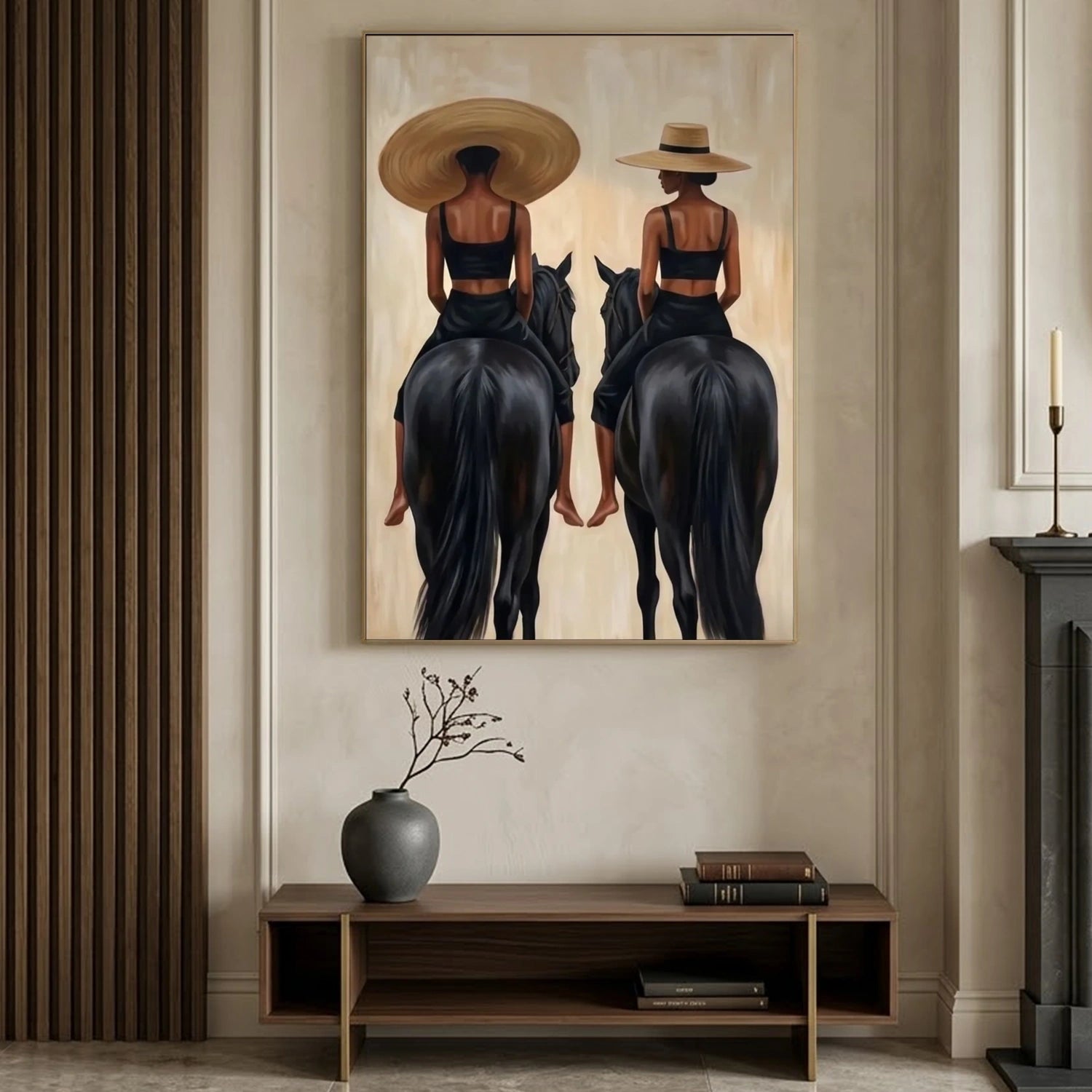 Vintage Americana Art | Golden Saddle Poise