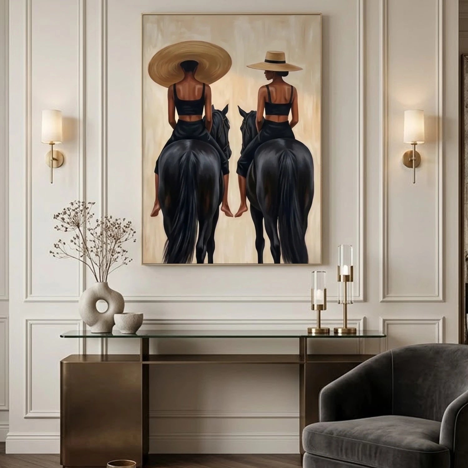 Vintage Americana Art | Golden Saddle Poise