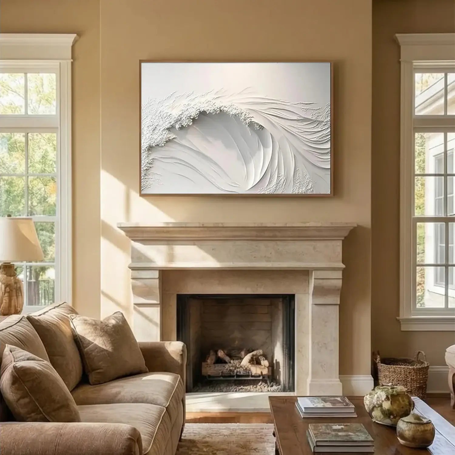 Ocean And Sky Textured Painting Canvas