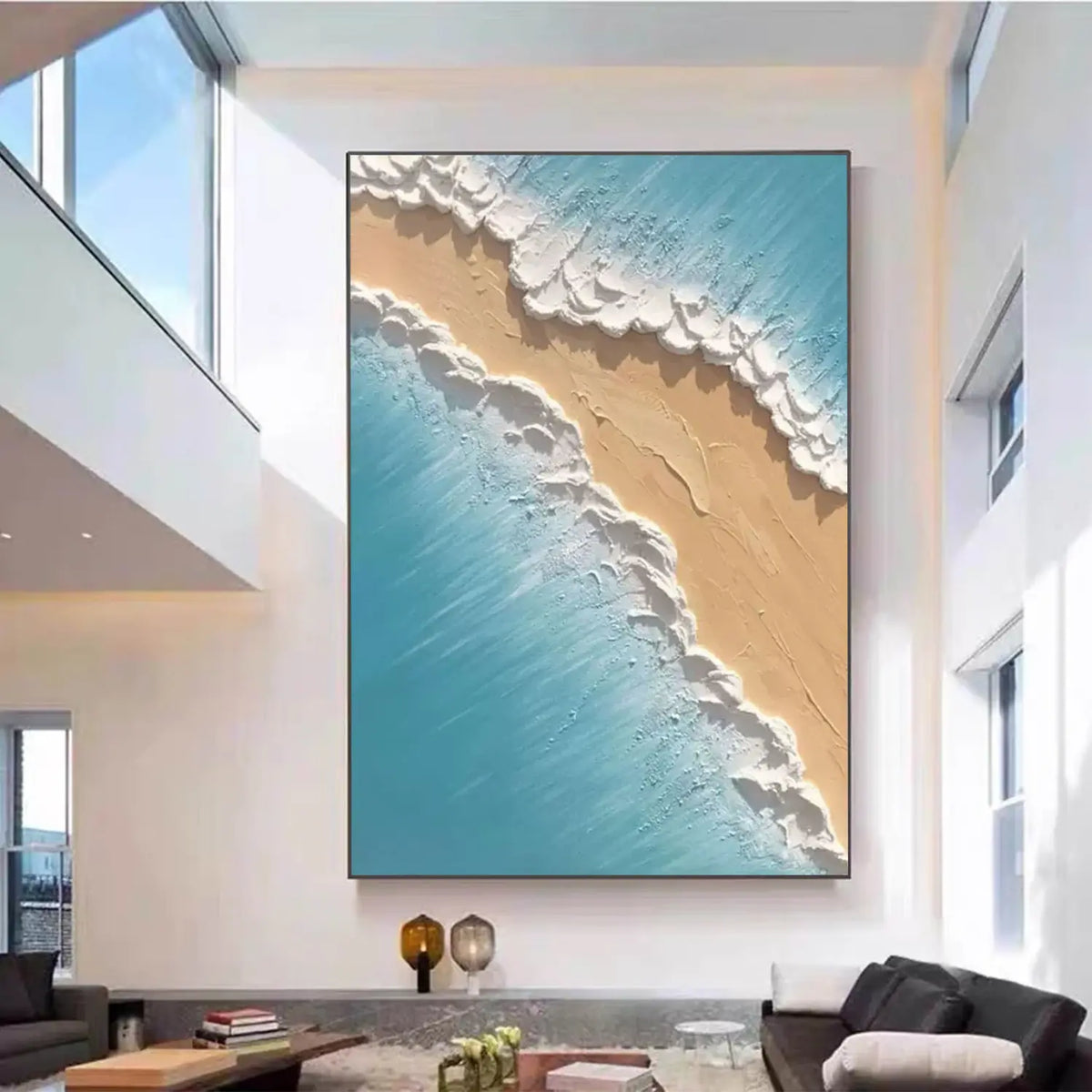 Minimalist Ocean And Sky Canvas Art #OS056