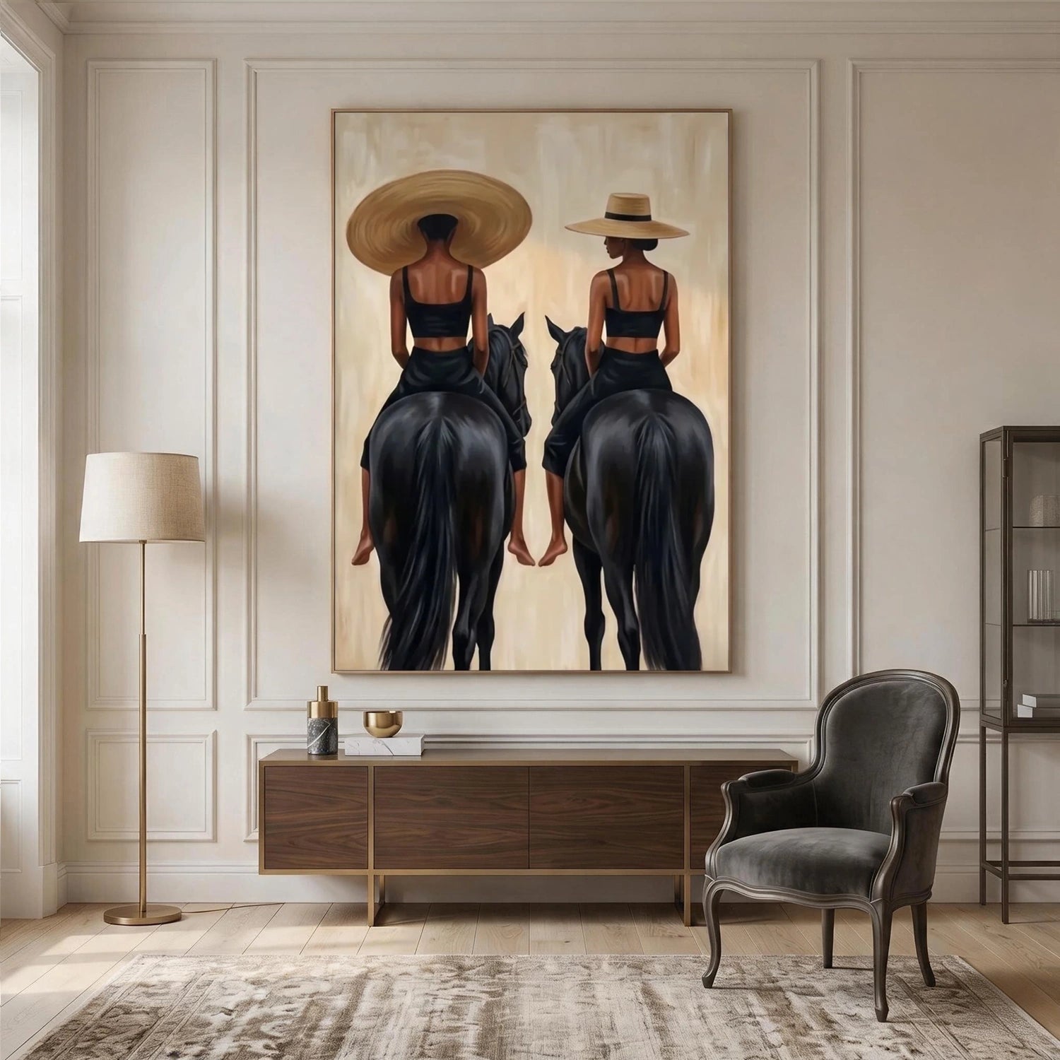 Vintage Americana Art | Golden Saddle Poise