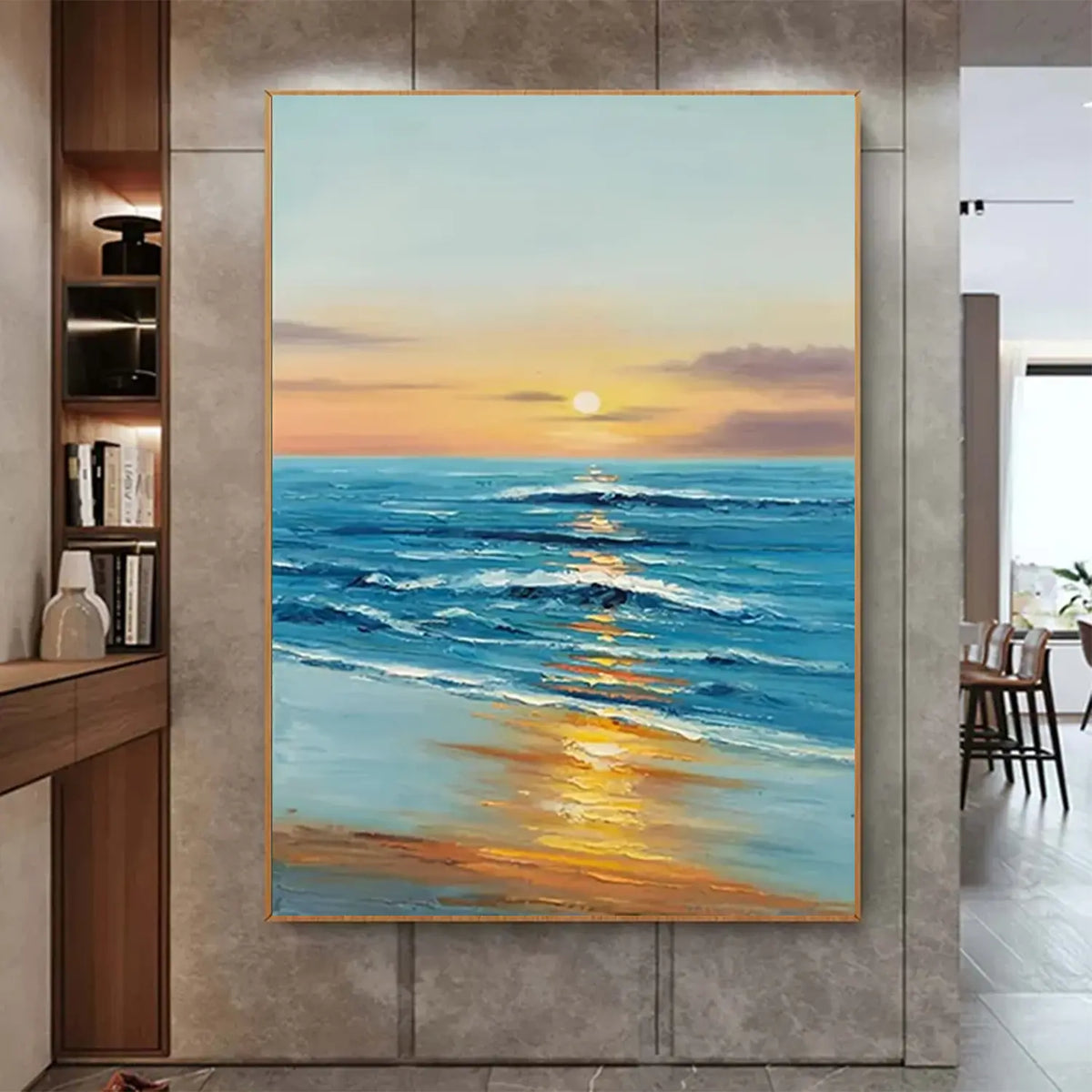 Textured Ocean And Sky Canvas Art #OS081