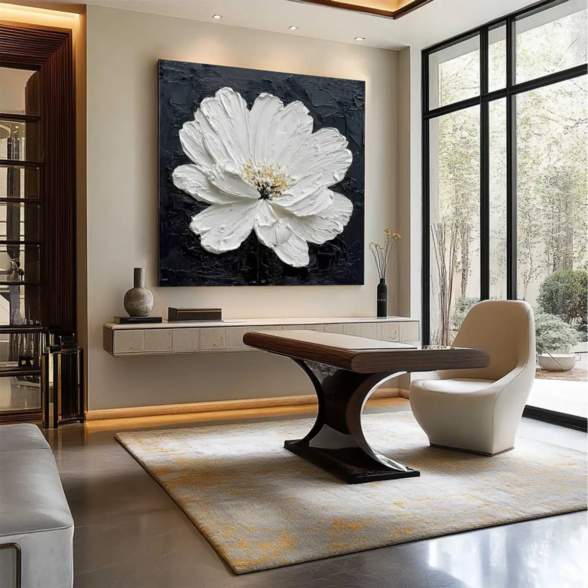 Flower Abstract Textured Wall Art #FT075