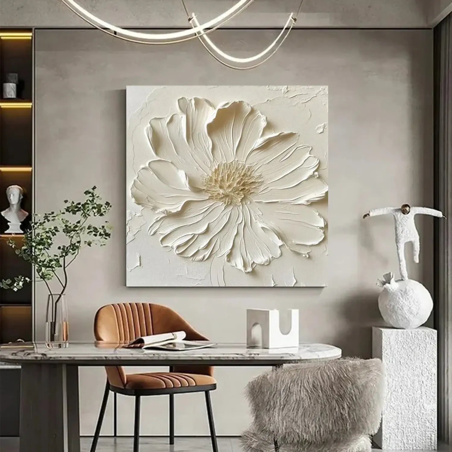 Flower Abstract Textured Wall Art